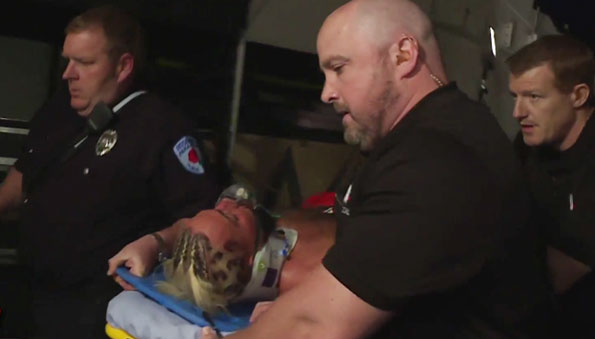 Enzo Amore receiving medical treatment