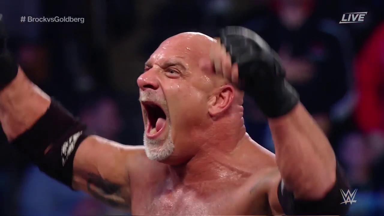 Golberg defeated Brock Lesnar