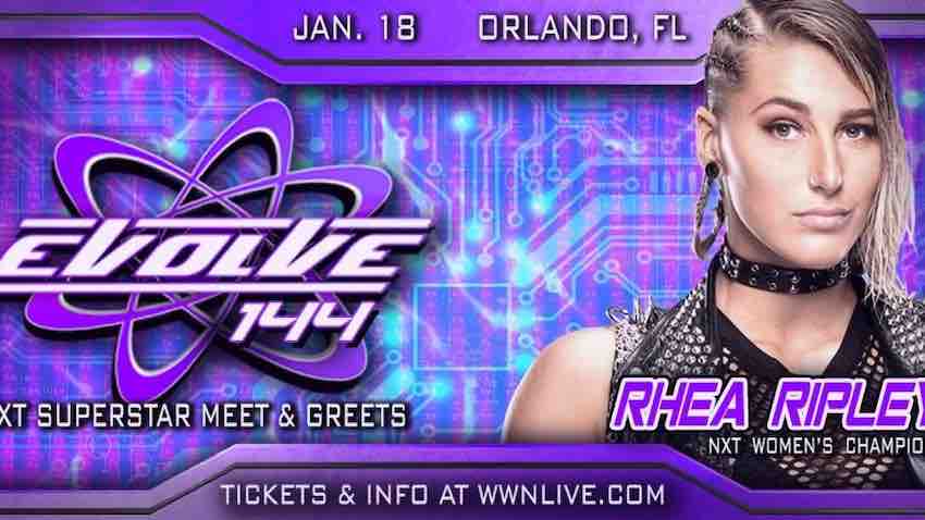 NXT Women’s Champion Rhea Ripley announced for EVOLVE 144 meet-and-greet