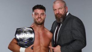 Triple H congratulates Jordon Devlin on winning NXT Cruiserweight Championship