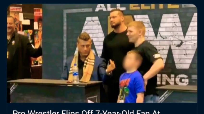 AEW star MJF flips off 7-year old boy at a meet and greet