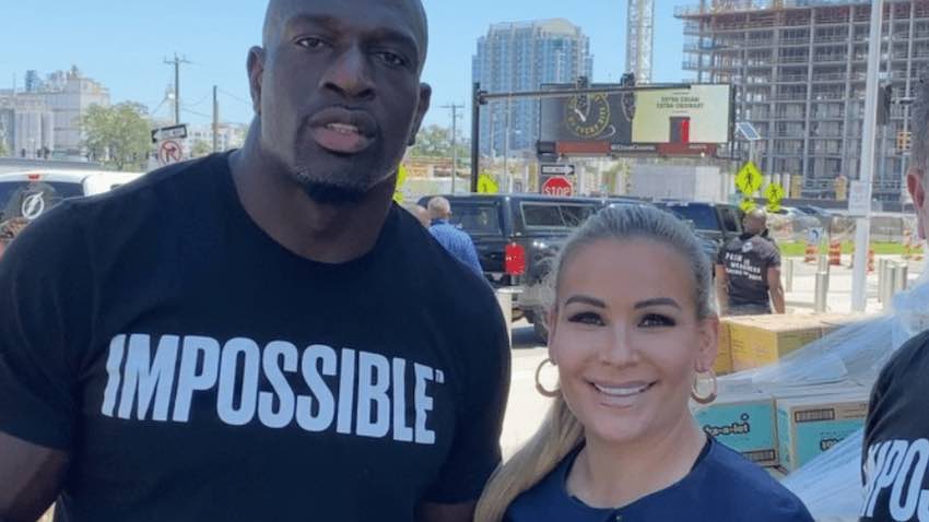 Titus O’Neil and Natalya help feed over 5,000 frontline workers in Tampa