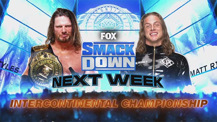 Styles vs. Riddle for the WWE IC Title