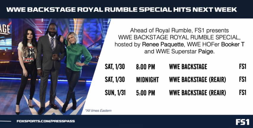 WWE Backstage to air on FS1 during Royal Rumble Weekend