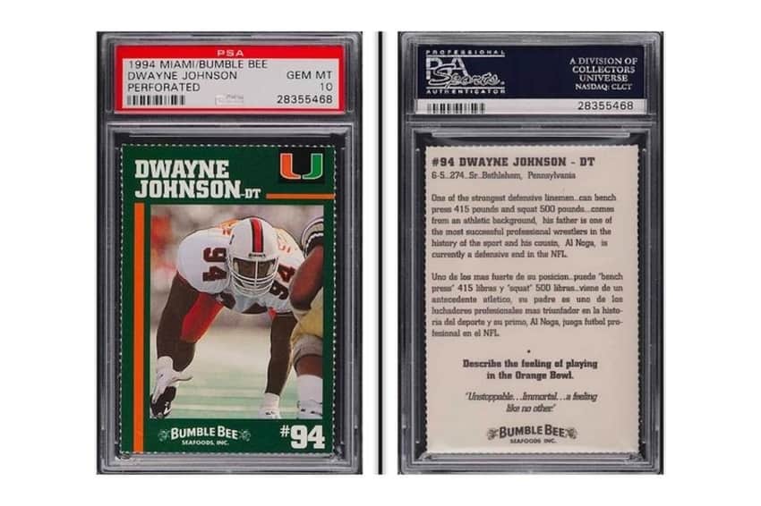 "The Rock's" Johnson's college football card sells for over $45,000