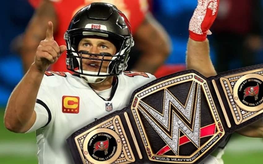 Triple H gifts Super Bowl LV champions a WWE title belt