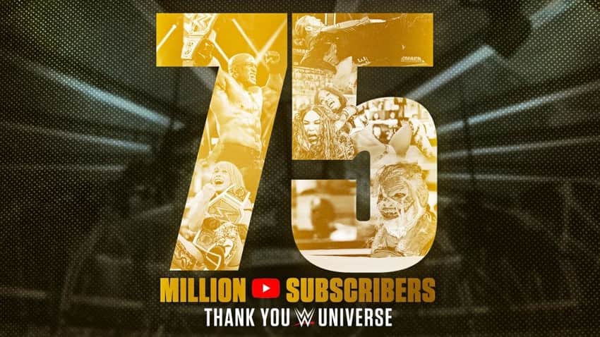 WWE reaches 75 million subscribers for its YouTube Channel