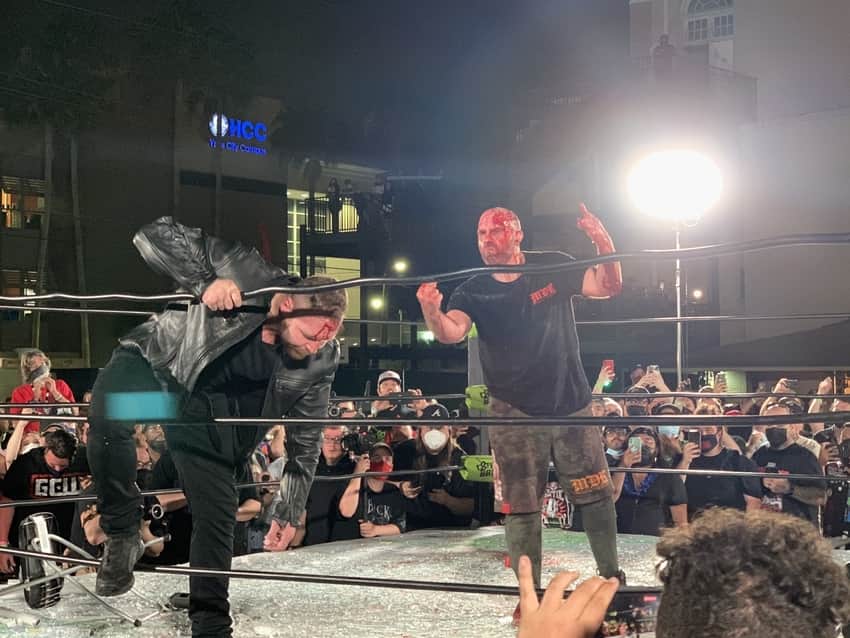 Jon Moxley shows up at GCW Spring Break to confront Nick Cage