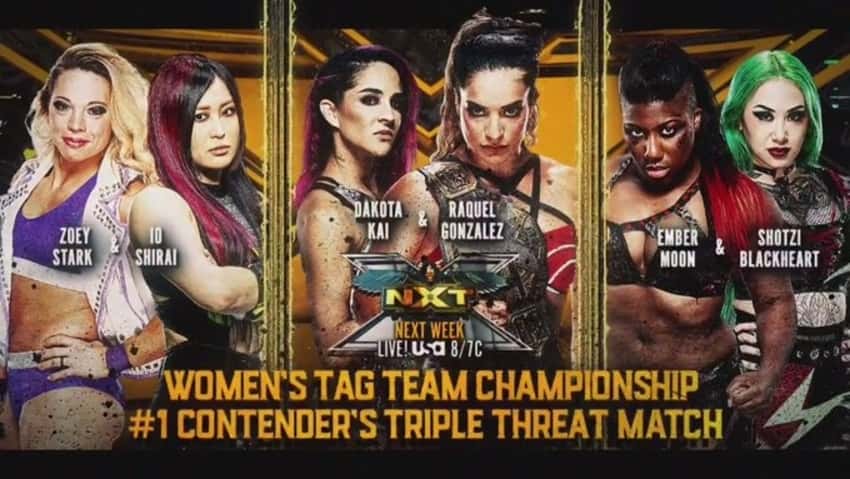 Triple Threat No. 1 Contenders Tag Match on next week’s WWE NXT