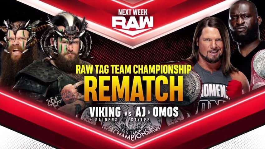 Tag Team Championship rematch set for next week’s WWE Raw