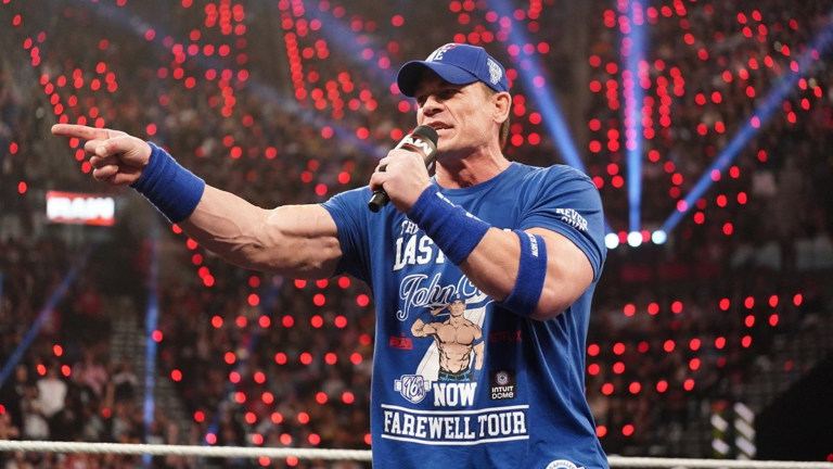 Arena advertising John Cena for upcoming premium live event
